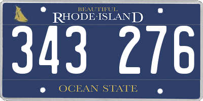 RI license plate 343276