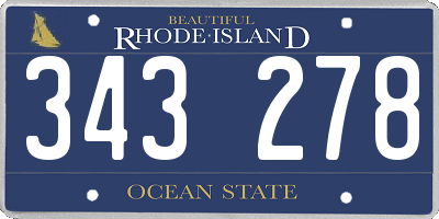 RI license plate 343278