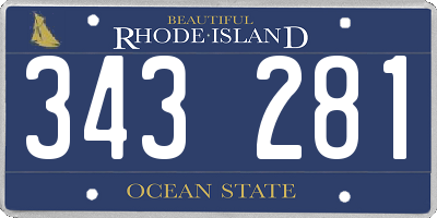 RI license plate 343281