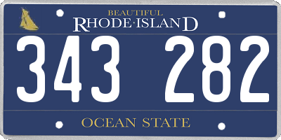 RI license plate 343282