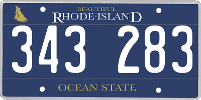 RI license plate 343283