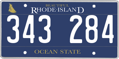 RI license plate 343284