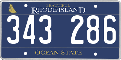 RI license plate 343286