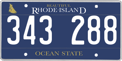 RI license plate 343288