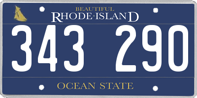 RI license plate 343290
