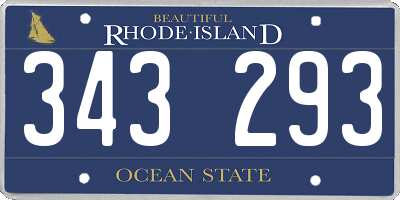 RI license plate 343293