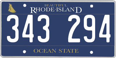 RI license plate 343294