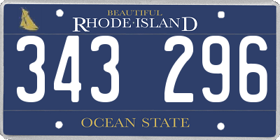 RI license plate 343296