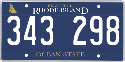 RI license plate 343298