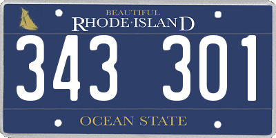 RI license plate 343301