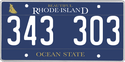 RI license plate 343303