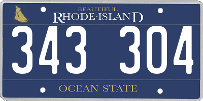 RI license plate 343304