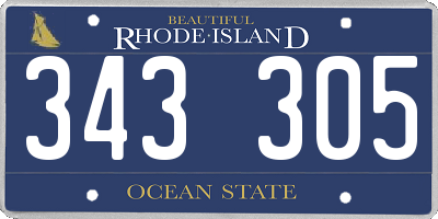 RI license plate 343305
