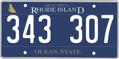 RI license plate 343307