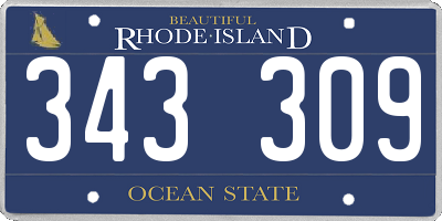 RI license plate 343309