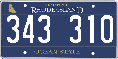 RI license plate 343310