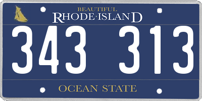 RI license plate 343313