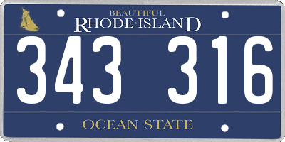 RI license plate 343316