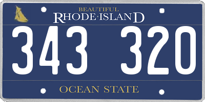 RI license plate 343320