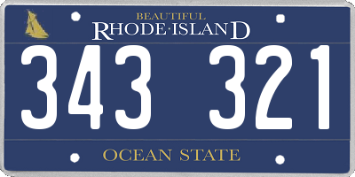 RI license plate 343321