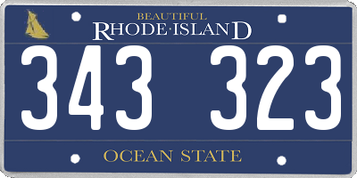 RI license plate 343323