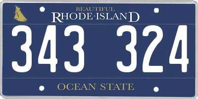 RI license plate 343324