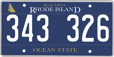 RI license plate 343326