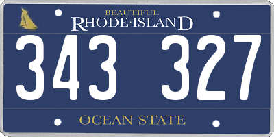RI license plate 343327