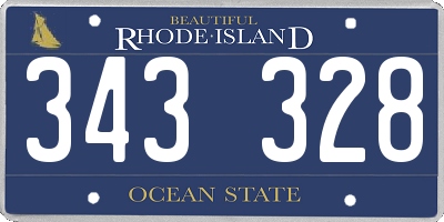RI license plate 343328