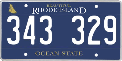 RI license plate 343329