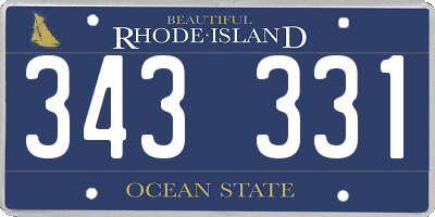 RI license plate 343331