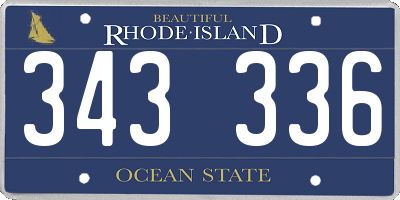 RI license plate 343336