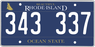 RI license plate 343337