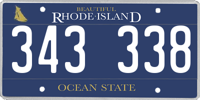 RI license plate 343338