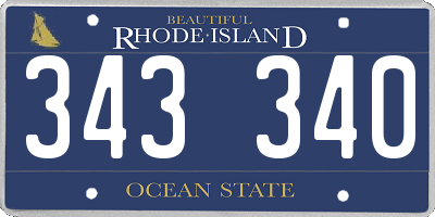 RI license plate 343340