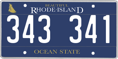 RI license plate 343341