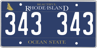 RI license plate 343343