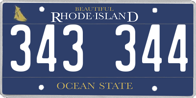RI license plate 343344