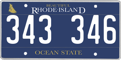 RI license plate 343346