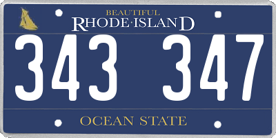 RI license plate 343347