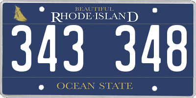 RI license plate 343348