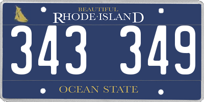 RI license plate 343349