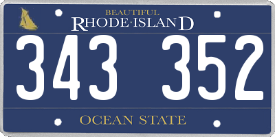 RI license plate 343352
