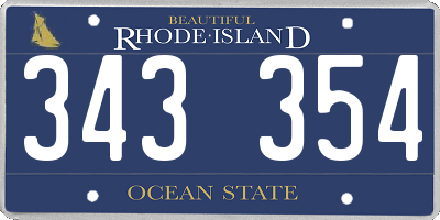 RI license plate 343354