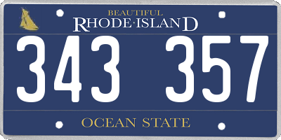 RI license plate 343357