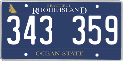 RI license plate 343359
