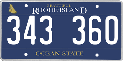 RI license plate 343360
