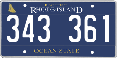 RI license plate 343361