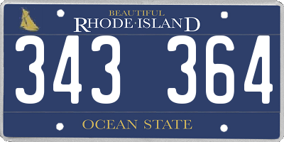 RI license plate 343364