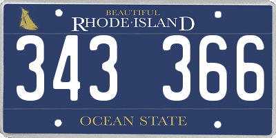 RI license plate 343366